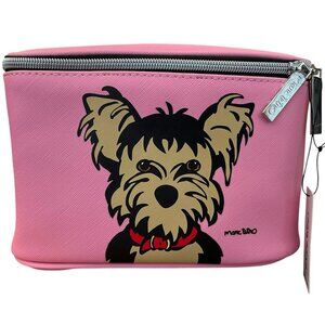 Yorkie Pink Makeup Cosmetic Bag Zip Around Large Yorkshire Terrier Tetro NWT